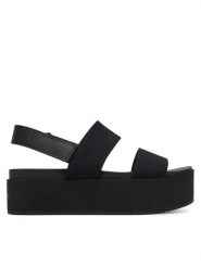 Calvin Klein Jeans Sandały Flatform Sandal Sling In YW0YW01788 Czarny. Czarne sandały damskie Calvin Klein Jeans, bez wzorów, z jeansu, bez obcasa, na koturnie. Za 239.99 zł.