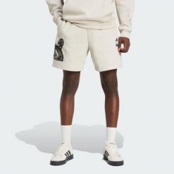 Szorty Adidas Star Wars The Mandalorian. Brązowe szorty męskie Adidas, bez wzorów, z materiału, retro. Za 249.00 zł.