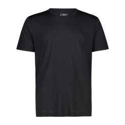 T-shirt okrągły z wełny merino CMP. Szare t-shirty męskie CMP, bez wzorów, z materiału, bez kołnierzyka. Za 201.75 zł.