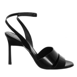 CALVIN KLEIN Czarne sandały ZLN 0881, skóra naturalna, klamra. Czarne sandały damskie CALVIN KLEIN, bez wzorów, z materiału, bez obcasa. Za 489.99 zł.