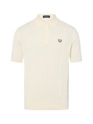 Fred Perry koszulka polo Mężczyźni drobna dzianina biały, S. Białe koszulki polo męskie Fred Perry, m, bez wzorów, z bawełny, bez ramiączek. Za 549.95 zł.