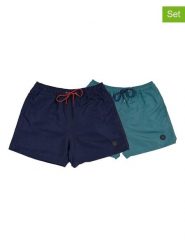 The Time of Bocha Szorty kąpielowe (2 pary) w kolorze granatowym i turkusowym rozmiar: XL. Niebieskie szorty sportowe męskie The Time of Bocha, xl, z materiału, outdoorowe. Za 130.99 zł.