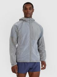 Kurtka do biegania Ultralight męska 4f 4FWSS25TTJAM698. Szare kurtki treningowe męskie 4f, na wiosnę, l, bez wzorów, z materiału, do biegania. Za 137.99 zł.