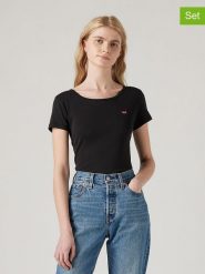 Levi's Koszulki (2 szt.) w kolorze czarnym i białym rozmiar: S. Białe t-shirty damskie Levi's, s, bez wzorów, z bawełny, bez kołnierzyka. Za 82.64 zł.
