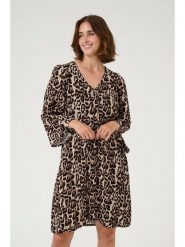 Kaffe Sukienka w kolorze beżowo-czarno-brązowym rozmiar: 46. Brązowe sukienki damskie Kaffe, na co dzień, s, bez wzorów, z tkaniny, klasyczne, bez kołnierzyka, bez ramiączek, mini, proste. Za 96.14 zł.