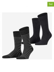 ESPRIT Skarpety (2 pary) "Fine Stripe" w kolorze czarnym rozmiar: 43-46. Czarne skarpetki męskie Esprit, bez wzorów. Za 48.28 zł.