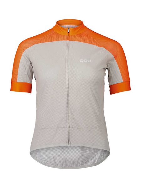 POC Koszulka kolarska "Essential Road" w kolorze szaro-pomarańczowym rozmiar: M. Pomarańczowe bluzki sportowe damskie POC, m, bez wzorów, z materiału, bez ramiączek. Za 227.31 zł.