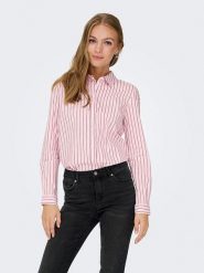 JDY Bluzka w kolorze jasnoróżowym rozmiar: 42. Różowe bluzki damskie JDY, bez wzorów, z bawełny, bez kołnierzyka, bez ramiączek. Za 84.21 zł.