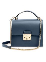 Lia Biassoni Skórzana torebka "Melacce" w kolorze granatowym - 27 x 24 x 8 cm rozmiar: onesize. Niebieskie torebki klasyczne damskie Lia Biassoni, bez wzorów, z materiału, bez dodatków. Za 304.99 zł.