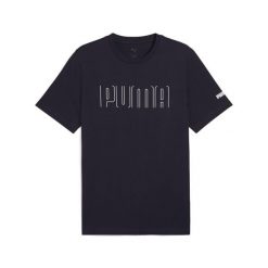 Męska Graficzna Koszulka Sportowa. Niebieskie t-shirty sportowe męskie Puma, m, z bawełny, bez ramiączek, na fitness i siłownię. Za 73.99 zł.