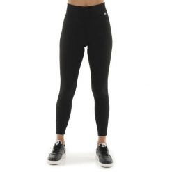 Legginsy z elastyczny pas na co dzień na siłownię. Czarne legginsy sportowe damskie LEONE 1947 APPAREL, bez wzorów, z bawełny, na fitness i siłownię. W wyprzedaży za 89.72 zł.