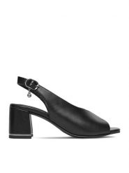 Lasocki Sandały CEO-WB-866-15 Czarny. Czarne sandały damskie Lasocki, bez wzorów, ze skóry, bez obcasa, na słupku. Za 229.99 zł.