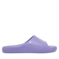 Klapki Melissa. Fioletowe klapki damskie Melissa, bez wzorów, bez obcasa. Za 209.99 zł.