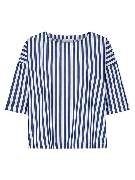 Rich & Royal Bluzka w kolorze granatowo-białym rozmiar: 40. Białe bluzki damskie Rich & Royal, bez wzorów, z bawełny, bez kołnierzyka, bez ramiączek. Za 204.95 zł.