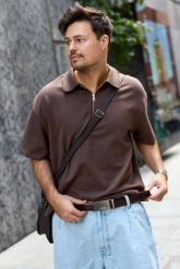 Pasek męski skórzany do spodni casual garnituru automat gładki ciemno brązowy Beltimore A52 : Kolory - brązowy, beżowy, Rozmiar pasków - r.95-110 cm. Brązowe paski męskie bez wzorów, ze skóry, casualowe. Za 64.99 zł.