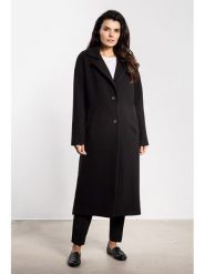 Awama Płaszcz w kolorze czarnym rozmiar: S. Czarne płaszcze damskie Awama, s, bez wzorów, z tkaniny. Za 239.99 zł.