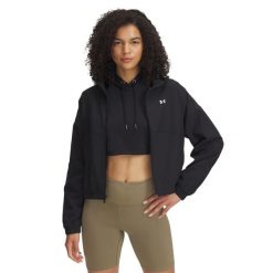 Damska kurtka zapinana na zamek Under Armour Rival. Białe kurtki damskie Under Armour, xl, bez wzorów, z materiału, z kapturem. Za 297.75 zł.