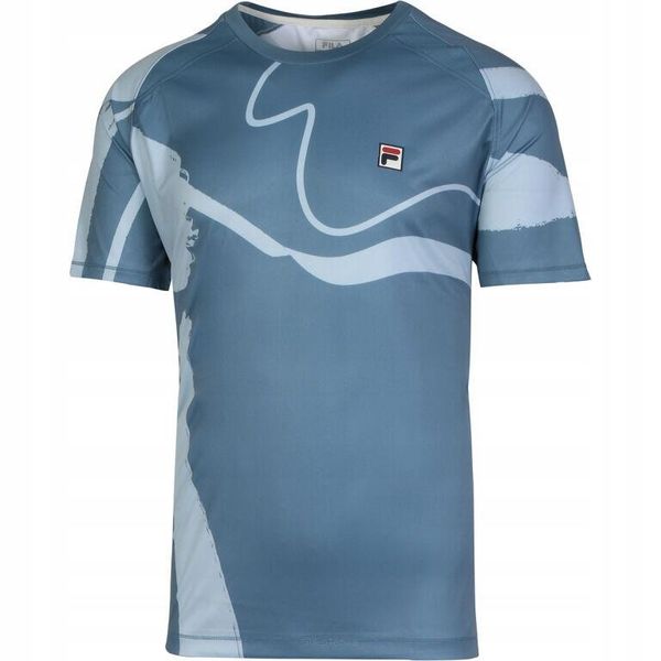 Koszulka tenisowa Fila T-shirt Cassian. Niebieskie t-shirty męskie Fila, m, bez wzorów, z materiału, bez kołnierzyka. Za 119.99 zł.