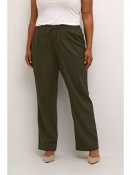 KAFFE curve Spodnie w kolorze khaki rozmiar: 42. Brązowe spodnie materiałowe damskie KAFFE curve, bez wzorów, z materiału, z podwyższonym stanem. Za 104.99 zł.