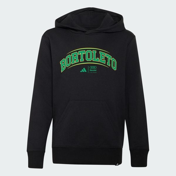 BLUZA Z KAPTUREM I GRAFIKĄ AUDI REVOLUT F1 TEAM GABRIEL BORTOLETO III. Czarne bluzy sportowe damskie Adidas, m, bez wzorów, z bawełny, bez ramiączek, z kapturem. Za 259.00 zł.