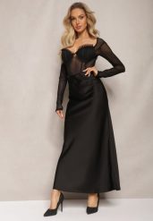 Czarna Satynowa Spódnica Maxi High Waist Formia. Czarne spódniczki damskie Renee, l, bez wzorów, z satyny, z podwyższonym stanem, maxi. Za 109.99 zł.
