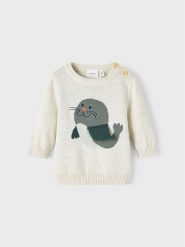 NAME IT Sweter 13209866 Szary Regular Fit. Szare swetry chłopięce Name it, bez wzorów, z bawełny, bez kołnierzyka. Za 119.99 zł.