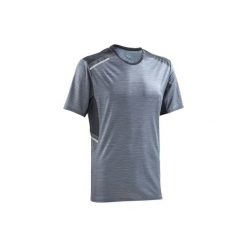Koszulka do biegania krótki rękaw RUN DRY+ N męska. Szare t-shirty sportowe męskie KALENJI, m, z elastanu, bez ramiączek, do biegania. Za 49.99 zł.
