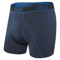 Bokserki termoaktywne męskie Saxx Kinetic HD Boxer Brief. Niebieskie bokserki męskie Saxx, bez wzorów. Za 140.99 zł.
