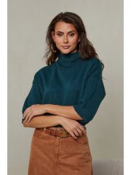 So Cachemire Sweter "Mahouca" w kolorze ciemnozielonym rozmiar: XL. Zielone golfy damskie So Cachemire, xl, bez wzorów, z kaszmiru, bez ramiączek. Za 144.92 zł.