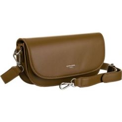 Listonoszka kopertówka khaki David Jones CH21012. Brązowe torebki wieczorowe David Jones, bez wzorów, ze skóry ekologicznej, eleganckie, bez kołnierzyka, bez ramiączek. Za 146.57 zł.