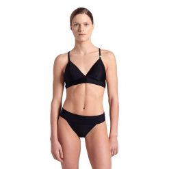 Strój kąpielowy damski dwuczęściowy na basen plażę Arena Essentials. Czarne bikini damskie Arena, bez wzorów. Za 121.98 zł.