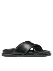 Geox Klapki D Adelash D55YWB 000TU C9999 Czarny. Czarne klapki damskie Geox, bez wzorów, ze skóry, bez obcasa. Za 379.99 zł.