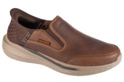 Buty sportowe Sneakersy męskie, Slip-Ins: Slade. Brązowe buty sportowe na co dzień męskie Skechers, z materiału, bez zapięcia, trekkingowe. Za 359.99 zł.