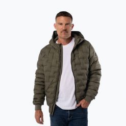 Kurtka zimowa męska Pitbull Fisk Quilted Hooded. Zielone kurtki męskie PITBULL, na zimę, m, bez wzorów, z materiału, bez kaptura. Za 309.99 zł.