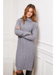 Joséfine Sukienka dzianinowa "Felicidad" w kolorze szarym rozmiar: S. Szare sukienki damskie Joséfine, na co dzień, s, bez wzorów, z dzianiny, bez kołnierzyka, bez ramiączek, midi, proste. Za 226.45 zł.