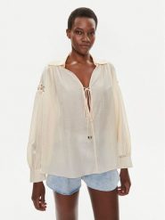 Pinko Bluzka Elf 103744 A1XU Beżowy Relaxed Fit. Brązowe bluzki damskie Pinko, m, bez wzorów, z bawełny, bez ramiączek. Za 669.99 zł.