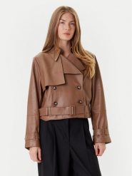 BOSS Kurtka skórzana Satela 50541289 Brązowy Regular Fit. Brązowe kurtki damskie Boss, bez wzorów, ze skóry, bez kaptura. Za 1,989.00 zł.