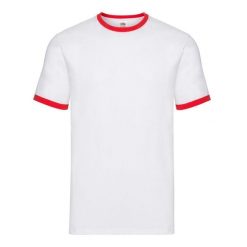 T-shirt Męski Ringer. Białe t-shirty męskie Fruit of the Loom, l, bez wzorów, bez kołnierzyka. Za 36.99 zł.