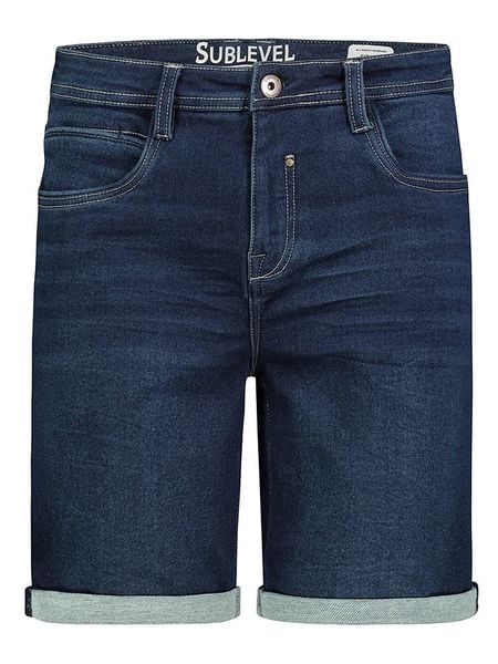 Sublevel Szorty dżinsowe w kolorze granatowym rozmiar: W32. Niebieskie szorty męskie Sublevel, z jeansu, bez kołnierzyka. Za 115.24 zł.