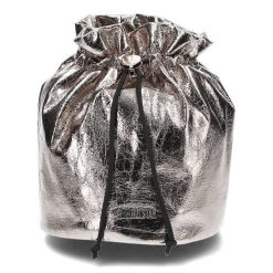 Torba damska Big Star, typu worek wykonana z połyskującej metalicznej ekoskóry zamykana na troczek, nikiel, JJ574019. Szare torebki klasyczne damskie Big Star Accessories, bez wzorów, bez dodatków. Za 139.00 zł.