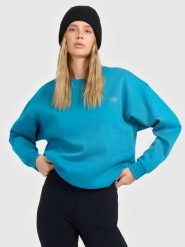 4F Bluza dresowa nierozpinana bez kaptura damska - turkusowa S. Niebieskie bluzy bez kaptura damskie 4f, s, z dresówki. Za 149.99 zł.