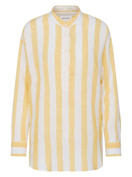 Seidensticker Lniana bluzka w kolorze żółtym rozmiar: 42. Żółte bluzki damskie Seidensticker, bez wzorów, ze lnu, bez kołnierzyka, bez ramiączek. Za 109.52 zł.