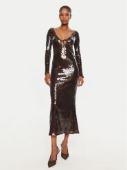 BARDOT Sukienka koktajlowa Verona 58859DB Brązowy Slim Fit. Brązowe sukienki damskie BARDOT, bez wzorów, z syntetyku, wizytowe, bez kołnierzyka, bez ramiączek. Za 689.99 zł.