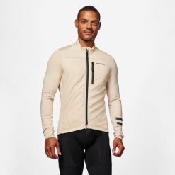 Koszulka rowerowa szosowa Van Rysel EDR długi rękaw. Brązowe t-shirty sportowe męskie VAN RYSEL, na zimę, l, z materiału, bez ramiączek, rowerowe. Za 199.99 zł.