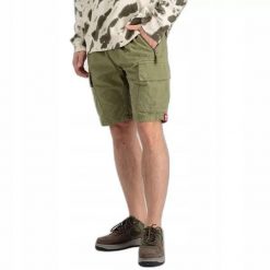 MĘSKIE SPODENKI ALPHA INDUSTRIES RIPSTOP JOGGER SHORT PRZED KOLANO ZIELONE. Zielone szorty męskie Alpha Industries, na lato, bez wzorów, z bawełny, eleganckie. Za 339.00 zł.
