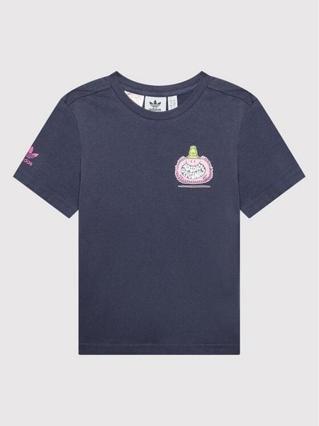 Adidas T-Shirt KEVIN LYONS HF7539 Granatowy Regular Fit. Niebieskie koszulki dziewczęce Adidas, bez wzorów, z bawełny, bez ramiączek. Za 59.99 zł.