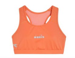 Stanik sportowy Diadora L.MEDIUM BRA. Brązowe biustonosze sportowe damskie Diadora, bez wzorów, z materiału. Za 149.00 zł.