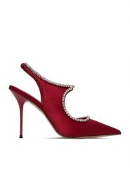 Eva Minge Szpilki EO-LIVIA-LT2019-6 Czerwony. Czerwone szpilki Eva Minge, bez wzorów, z materiału, bez obcasa. Za 429.99 zł.