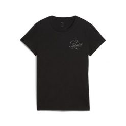 Damska koszulka ESS SCRIPT PUMA Black. Czarne t-shirty damskie Puma, l, bez wzorów, bez kołnierzyka. Za 76.30 zł.