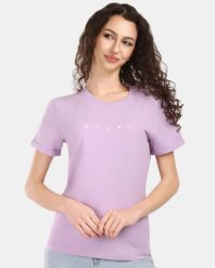 Damska bawełniana koszulka Kilpi PROLIX-W. Fioletowe t-shirty damskie Kilpi, bez wzorów, z bawełny, bez kołnierzyka. Za 91.56 zł.